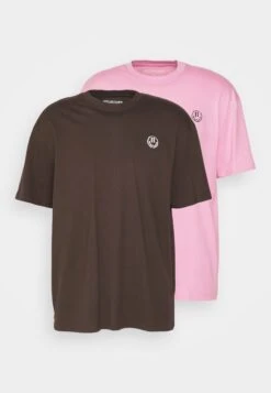 YOURTURN Unisex 2 Pack - T-Shirt Imprimé - Brown Pink -Vêtements Soldes 082ccdc8e8804e22bd05332c3ea33b6f