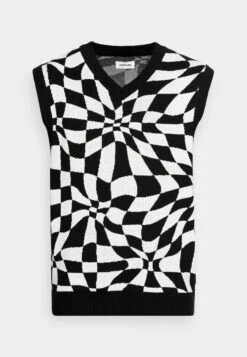 YOURTURN Distorted Check Vest Unisex - Pullover - Black/White -Vêtements Soldes 0c905aaa1f764777bb0751bb5f4242ae