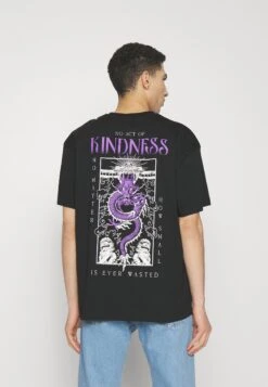 YOURTURN Dragon Graphic Tee Unisex - T-Shirt Imprimé - Black