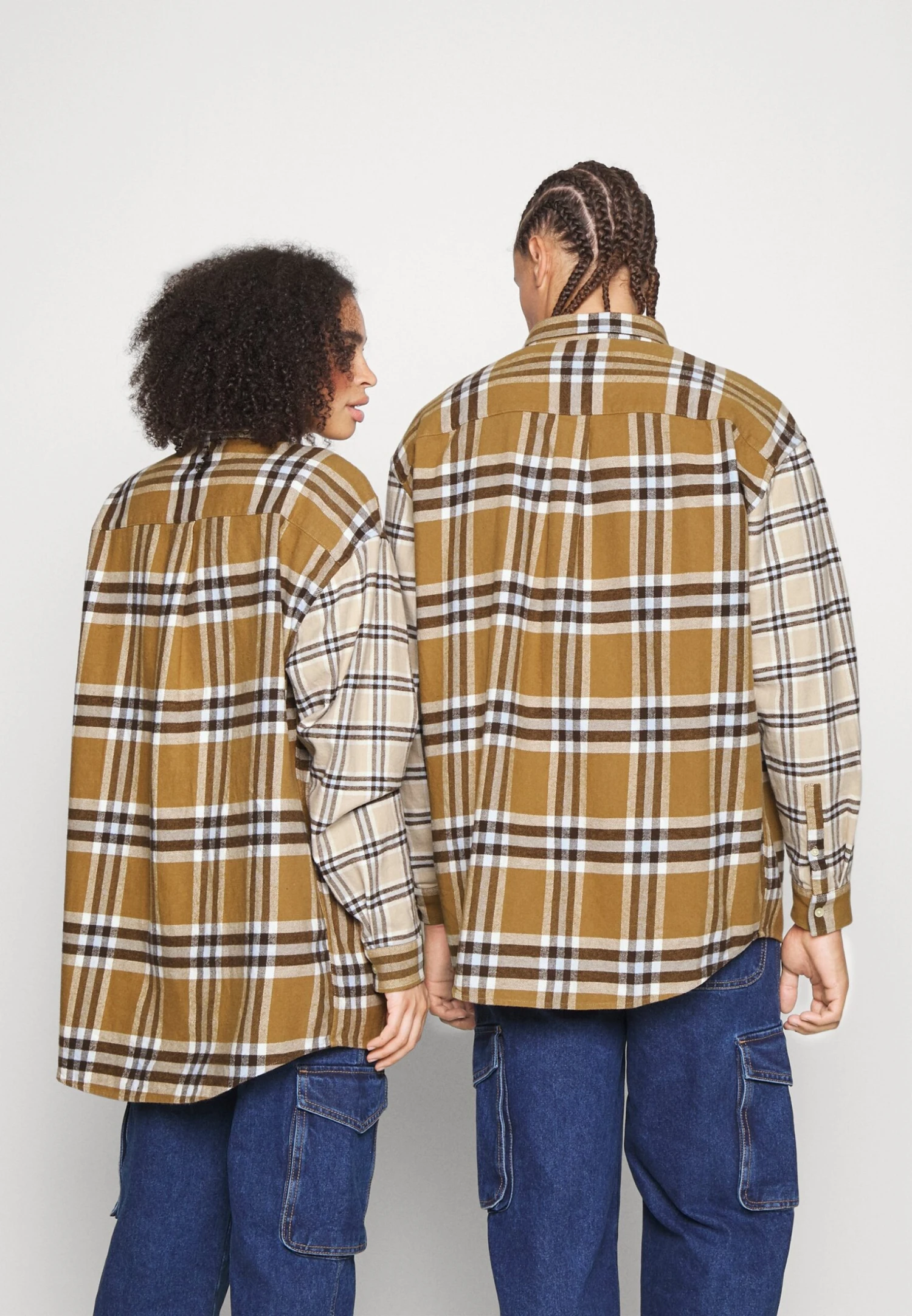 YOURTURN Mash Up Check Genderless - Chemise - Beige 4 YOURTURN Mash Up Check Genderless - Chemise - Beige – Image 3