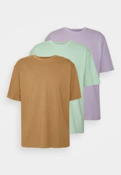 YOURTURN 3Pack Unisex - T-Shirt Basique - Light Green/Lilac/Light Brown -Vêtements Soldes 2ed8114ce3474a2bb4c76e33887aa7fd