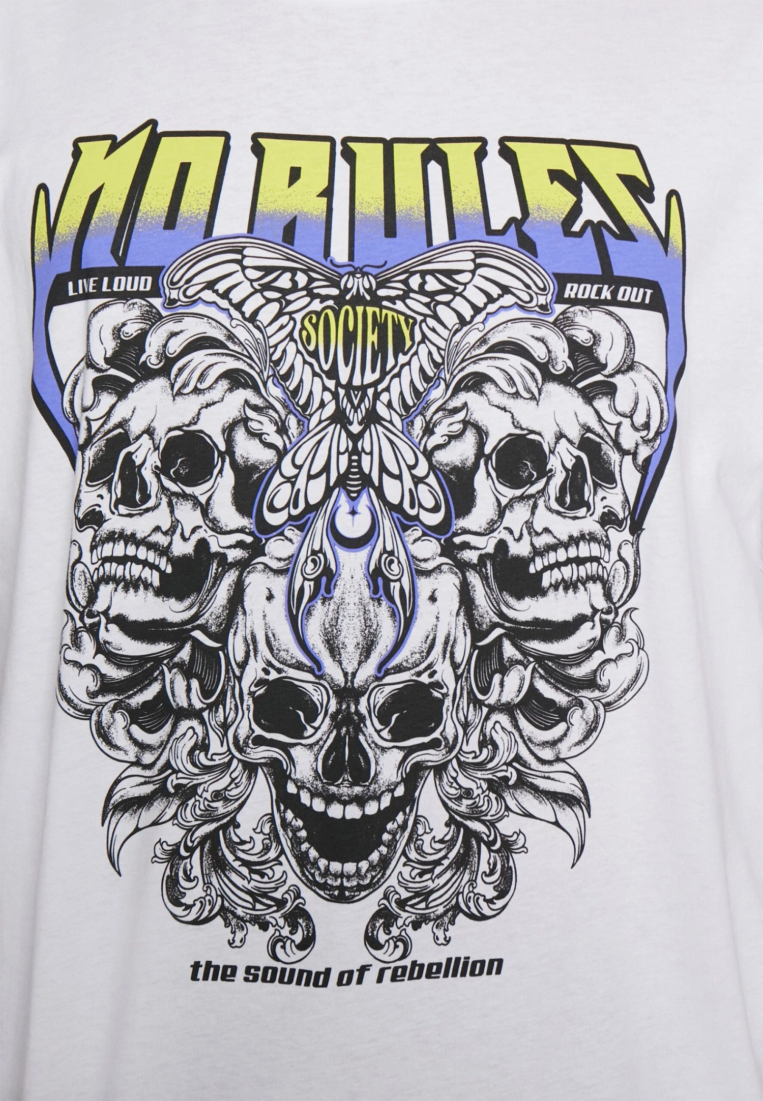 YOURTURN Rule Skull Graphic Tee Unisex - T-Shirt Imprimé - White 7 YOURTURN Rule Skull Graphic Tee Unisex - T-Shirt Imprimé - White – Image 5