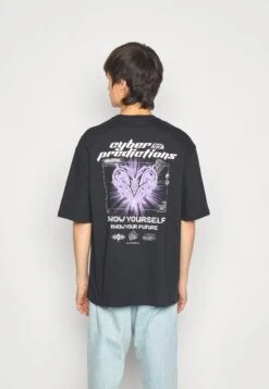 YOURTURN Unisex - T-Shirt Imprimé - Black