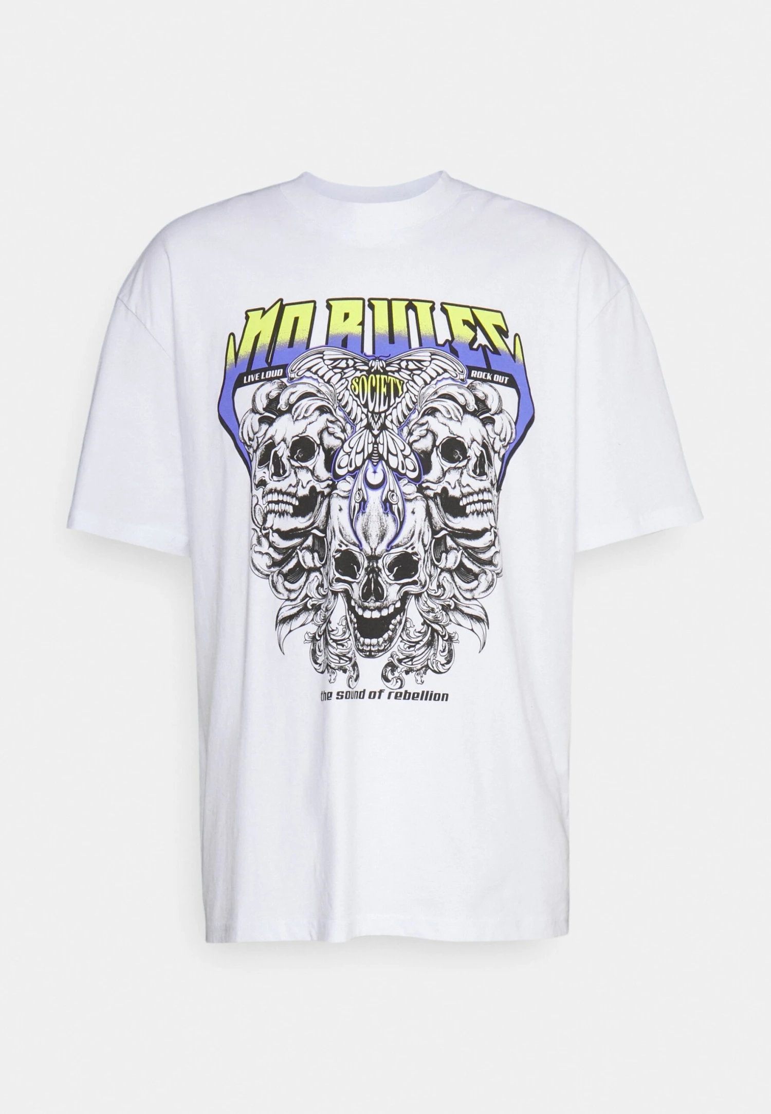 YOURTURN Rule Skull Graphic Tee Unisex - T-Shirt Imprimé - White 6 YOURTURN Rule Skull Graphic Tee Unisex - T-Shirt Imprimé - White – Image 4