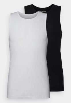 YOURTURN Slim Fit Ribbed Tank Unisex 2 Pack - Débardeur - White/Black -Vêtements Soldes 9bef1e2c291b408494d2cd2eeb9b8cc1