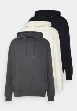YOURTURN Unisex 3 Pack - Sweat À Capuche - Black/Mottled Dark Grey/Off White -Vêtements Soldes 9f67d9effa7b40808acf2ad0fce05e81