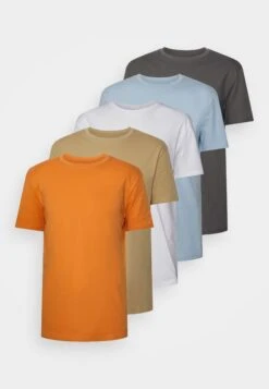 YOURTURN Unisex 5 Pack - T-Shirt Basique - White/Apricot/Light Blue -Vêtements Soldes ac01883394f243b19aa4c83fb52974fc