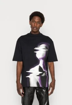 YOURTURN Unisex - T-Shirt Imprimé - Black