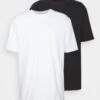 YOURTURN 2 Pack Unisex - T-Shirt Basique - Black/White