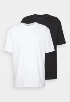 YOURTURN 2 Pack Unisex - T-Shirt Basique - Black/White