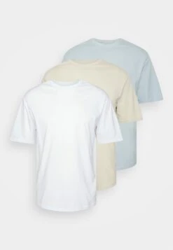 YOURTURN 3Pack Unisex - T-Shirt Basique - White/Off-White/Light Blue