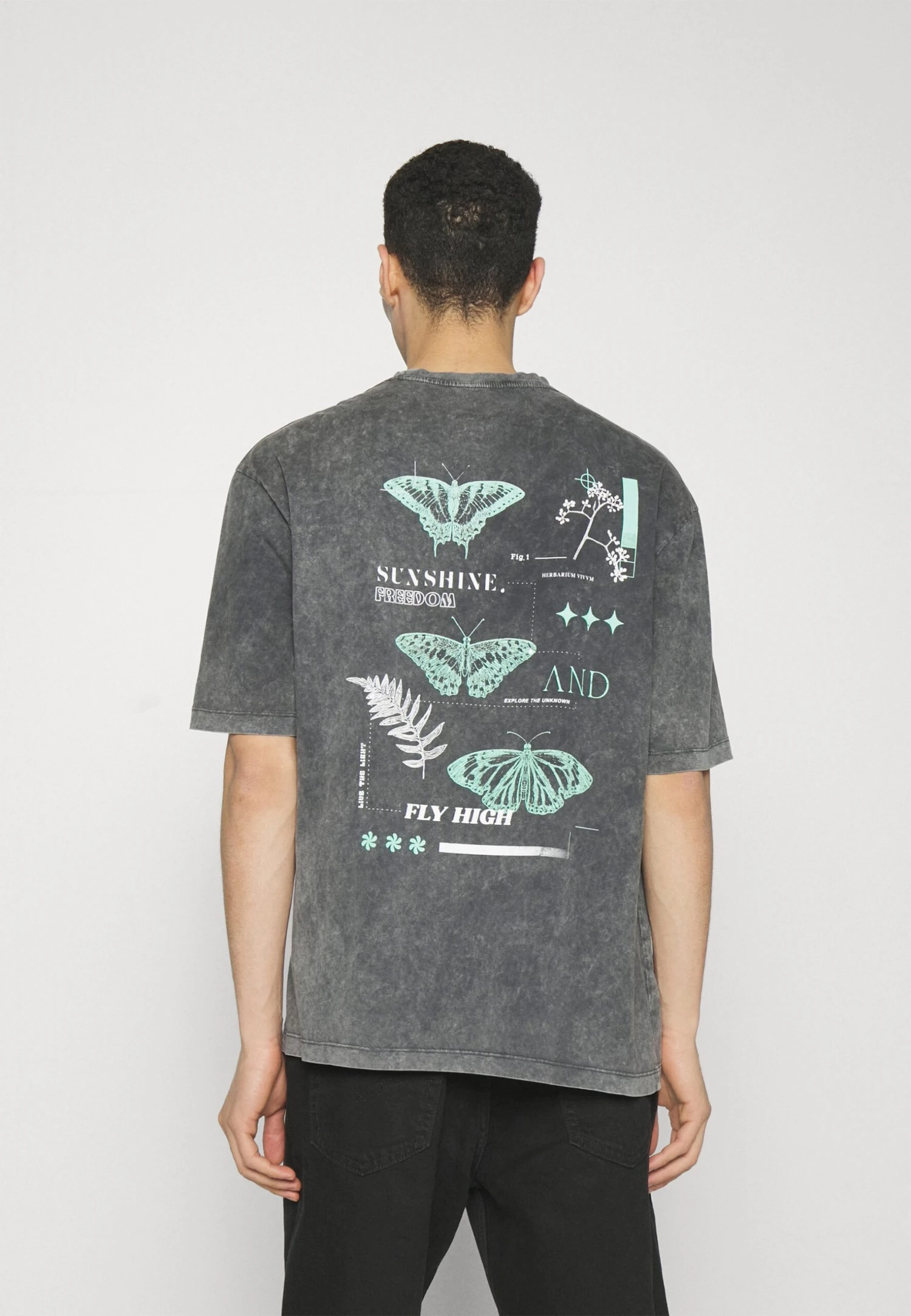 YOURTURN Unisex - T-Shirt Imprimé - Mottled Black 3 YOURTURN Unisex - T-Shirt Imprimé - Mottled Black