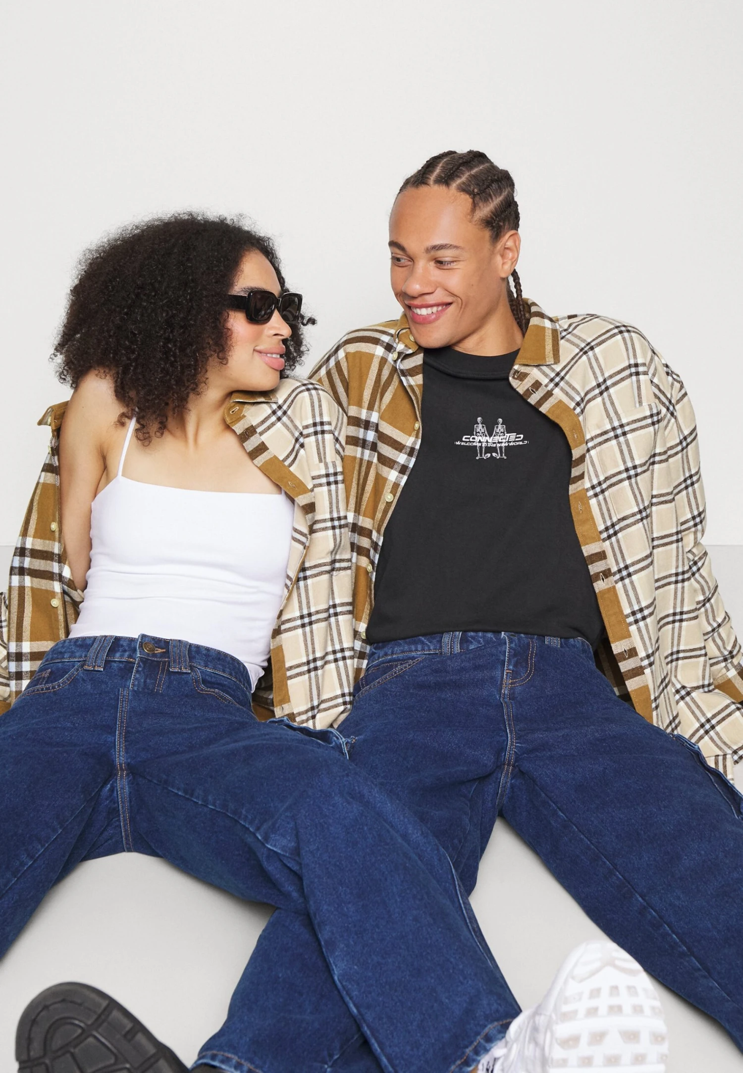 YOURTURN Mash Up Check Genderless - Chemise - Beige 5 YOURTURN Mash Up Check Genderless - Chemise - Beige – Image 4