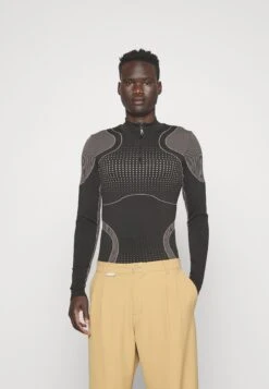 YOURTURN Jaquard Sports Unisex - T-Shirt À Manches Longues - Black