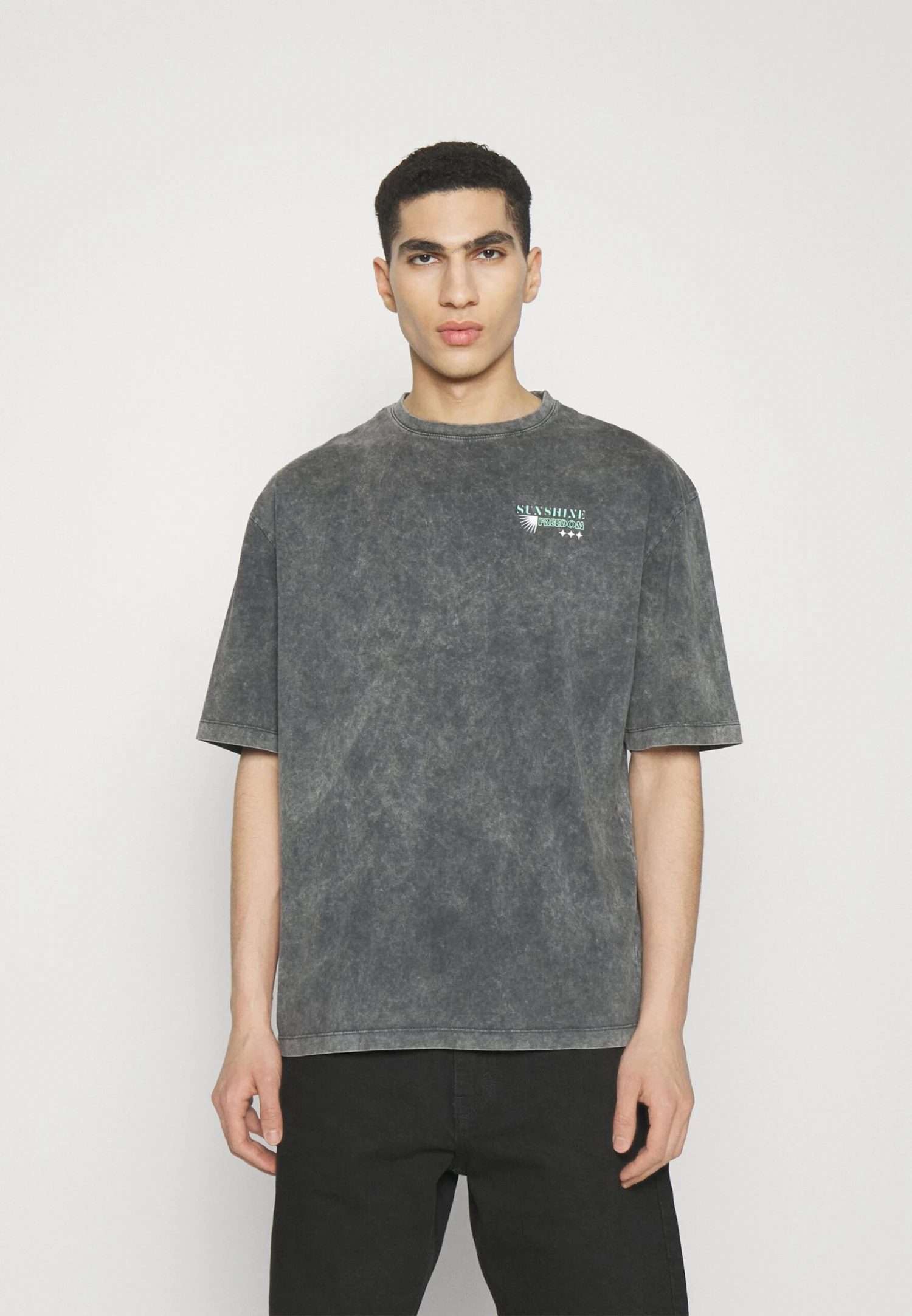 YOURTURN Unisex - T-Shirt Imprimé - Mottled Black 5 YOURTURN Unisex - T-Shirt Imprimé - Mottled Black – Image 3