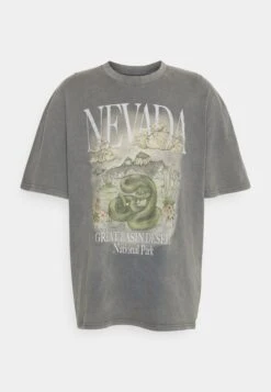 YOURTURN Nevada Wash Graphic Tee Washed - T-Shirt Imprimé - Charcoal -Vêtements Soldes e59d9e6423b9457a9c28d61bafaf9fe9