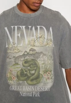 YOURTURN Nevada Wash Graphic Tee Washed - T-Shirt Imprimé - Charcoal -Vêtements Soldes e829ada2811949e7b41756f8833b261a