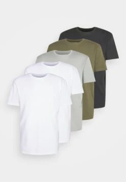 YOURTURN Unisex 5 Pack - T-Shirt Basique - White/Olive /Black -Vêtements Soldes fd0cb44c209a4deebcd571033de05bdb